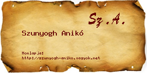 Szunyogh Anikó névjegykártya